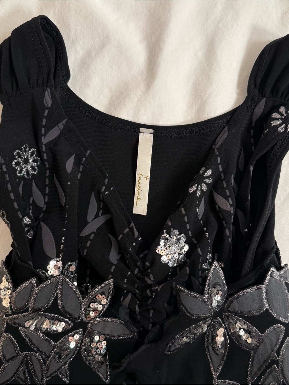 Vintage Y2K Black Glitter Fairy Top - Picture 6 of 6